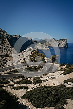 Scenic winding mountain road, Mallorca