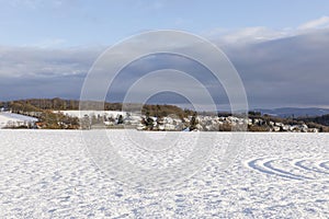 Scenic winter landscape at Eschenhahn