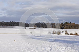 Scenic winter landscape at Eschenhahn