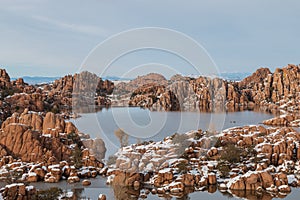 Scenic Winter Landscape at Watson Lake