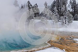 Scenic Winter Landscape in Yellowstone National Park