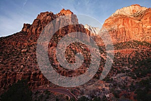 The scenic Zion Mount Carmel Highway in Southwestern Utah