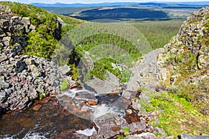 Scenics aerial view to stream in the mountains