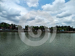 Scenics of lake and the sky with cloudy.