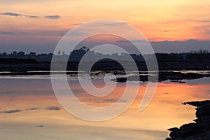 Scenics of lake during sunset.