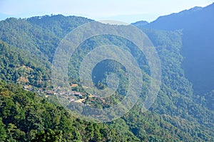 Scenics view of a hill tribe village in northern part of Thailand.  Most of villager is arabica coffee plantaion farmers