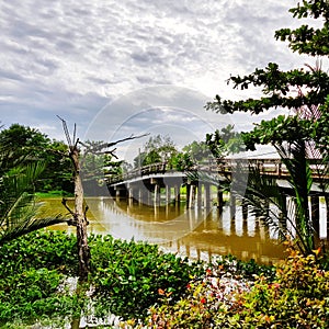 Scenics view of river against blue sky