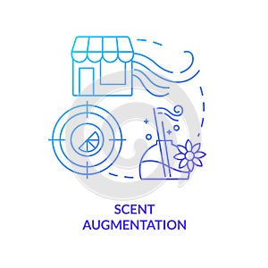 Scent augmentation blue gradient concept icon