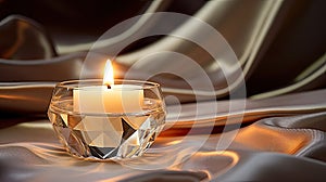 scent candle and crystal