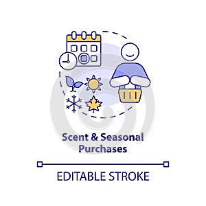 Scent and seasonal purchases concept icon