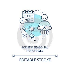 Scent and seasonal purchases turquoise concept icon