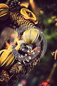 Scented dried fruit xmas wreath