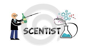 SCENTIST Conducting Experiment, Scientific Research Lab vector design Generative AI