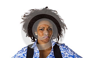Sceptic afro american woman