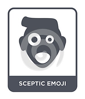 sceptic emoji icon in trendy design style. sceptic emoji icon isolated on white background. sceptic emoji vector icon simple and