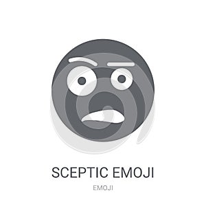 Sceptic emoji icon. Trendy Sceptic emoji logo concept on white b