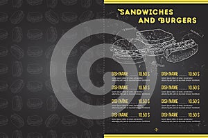 Scetch horisontal menu design