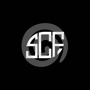 SCF letter logo design on black background. SCF creative initials letter logo concept. SCF letter design