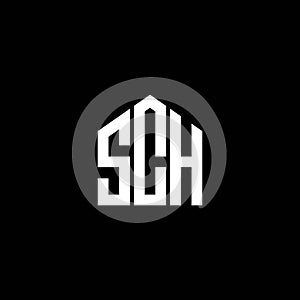 SCH letter logo design on BLACK background. SCH creative initials letter logo concept. SCH letter design photo