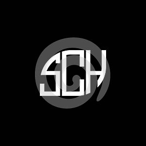 SCH letter logo design on black background. SCH creative initials letter logo concept. SCH letter design photo