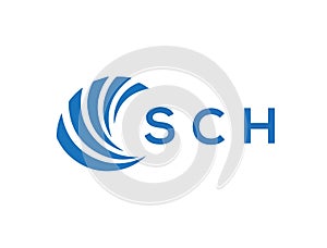 SCH letter logo design on white background. SCH creative circle letter logon photo