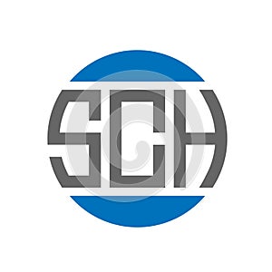 SCH letter logo design on white background. SCH creative initials circle logo concept. SCH letter design photo