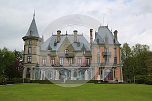 Schadau Castle on the south side of the Aar near Lake Thun in the city of Thun, Canton Bern, Switzerland