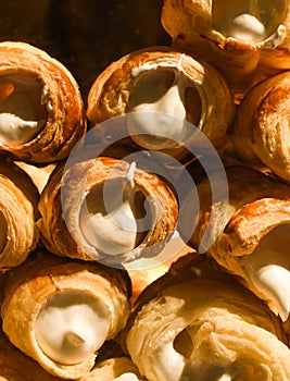 Schaumrollen, or Schillerlocken, are an Austrian confection.They consist of a cone or tube of pastry