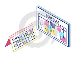 Schedule Board and Calendar Information Isolated