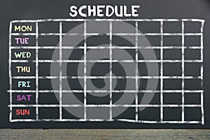 Schedule on board for planning.