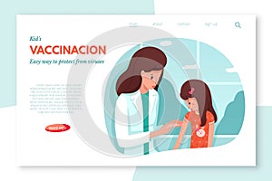 Schedule children vaccination vector landing page