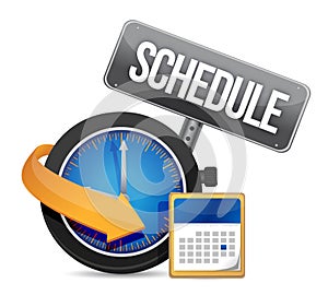 Schedule icon with clock