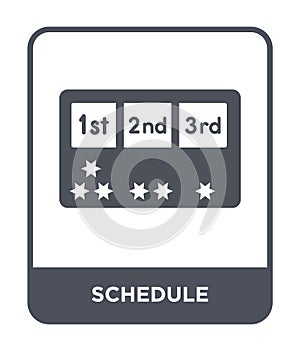 schedule icon in trendy design style. schedule icon isolated on white background. schedule vector icon simple and modern flat