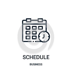 schedule icon vector from business collection. Thin line schedule outline icon vector illustration. Linear symbol photo
