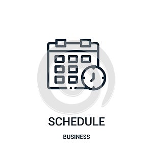 schedule icon vector from business collection. Thin line schedule outline icon vector illustration. Linear symbol