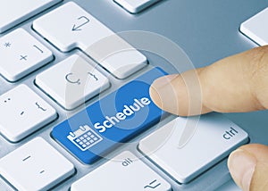 Schedule - Inscription on Blue Keyboard Key