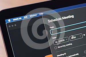 Schedule meeting in zoom app