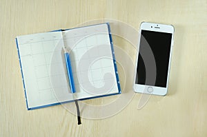 Schedule notebook and smart phone