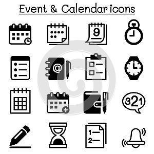 Schedule, Reminder, calendar & event icon set