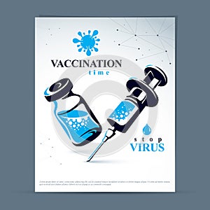 Scheduled vaccination theme presentation flyer. photo