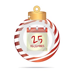 scheduler in a christmas bauble. Vector illustration decorative design