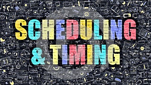 Scheduling and Timing in Multicolor. Doodle Design.