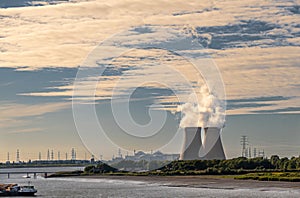 Scheldt river at Doel Nuclear Power plant, Antwerpen, Belgium