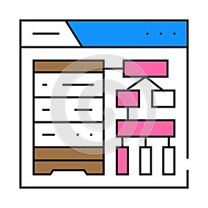 schema development database icon color illustration