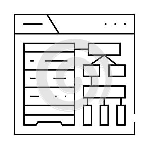 schema development database line icon vector illustration