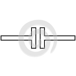 Schematic designation capacitor, capacitor for storing charge electric field energy