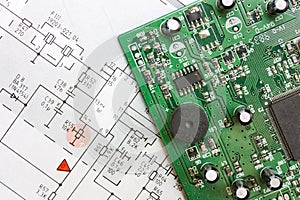 Schematic diagram and electronic board photo