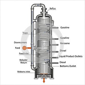 Facilitates separation of petroleum products based on boiling