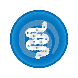 Schematic illustration of microflora in the intestine, vector icon photo