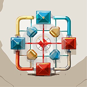 Schematic of an Interconnected Network Process